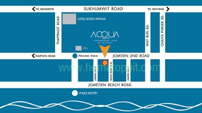 แผนที่Acqua Condominium Pattaya Jomtien Beach แอคควา คอนโด พัทยา ริมชายหาดจอมเทียน